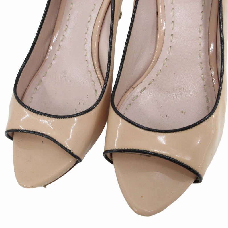 Miu Miu ベージュ オープントゥヒール ミュウミュウ miumiu パンプス ヒールシューズ オープントゥ 38