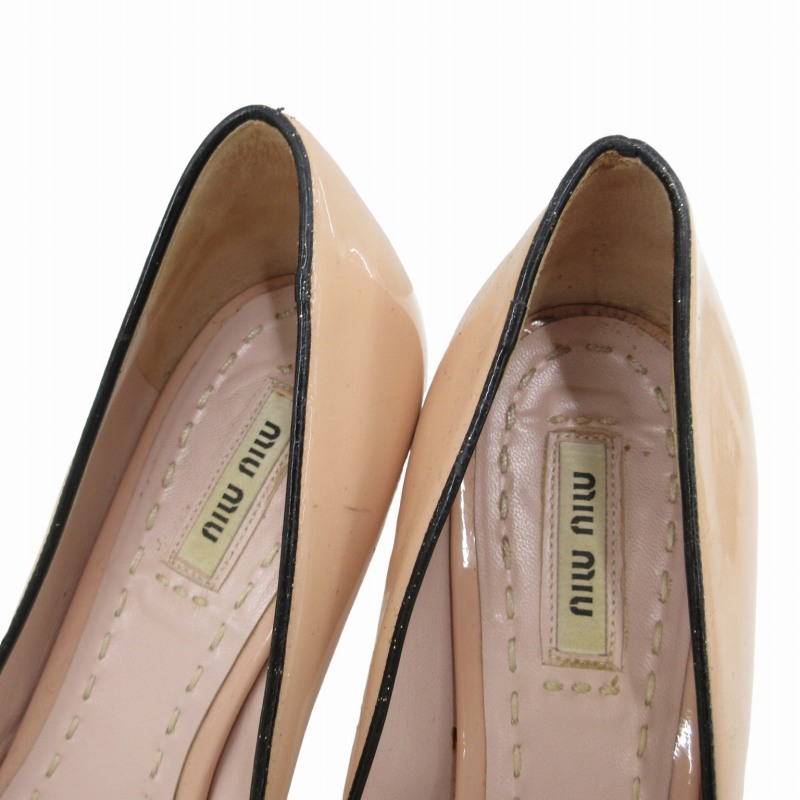 Miu Miu ベージュ オープントゥヒール ミュウミュウ miumiu パンプス ヒールシューズ オープントゥ 38
