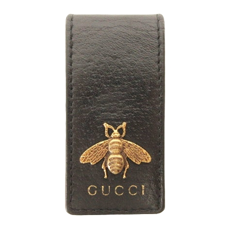 グッチ GUCCI 美品 アニマリエ ビー 522914 マネークリップ 蜂 レザー 