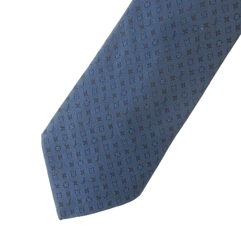 美品 箱付き　LOUIS VUITTON ネクタイ モノグラム 青　シルク 美品 箱付き LOUIS VUITTON ネクタイ モノグラム 青 シルク - メルカリ