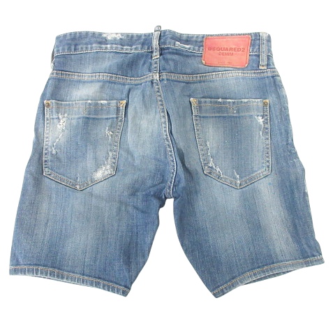 美品　DSQUARED2 ダメージデニムショートパンツ　サイズ44 インディゴ 美品 DSQUARED2 ダメージデニムショートパンツ サイズ44