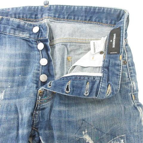美品　DSQUARED2 ダメージデニムショートパンツ　サイズ44 インディゴ ディースクエアード DSQUARED2 美品 ダメージ デニム ショート