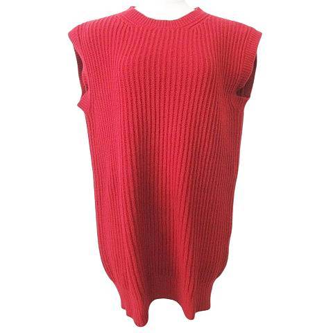 マックスマーラ MAX MARA 白 ニット ベスト リブ セーター S 赤