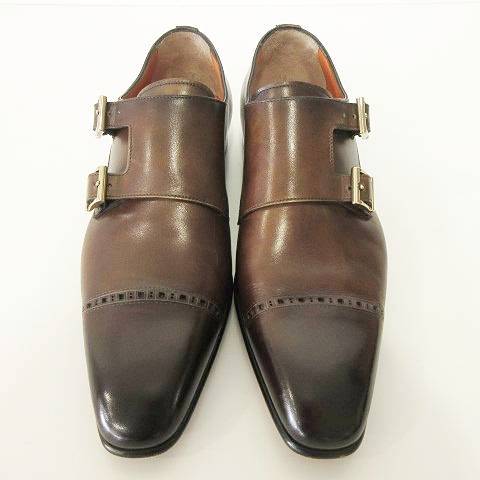 サントーニ SANTONI 14798 ダブルモンク シューズ レザー ストレート 