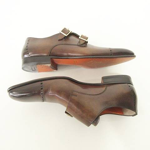 サントーニ SANTONI 14798 ダブルモンク シューズ レザー ストレート 