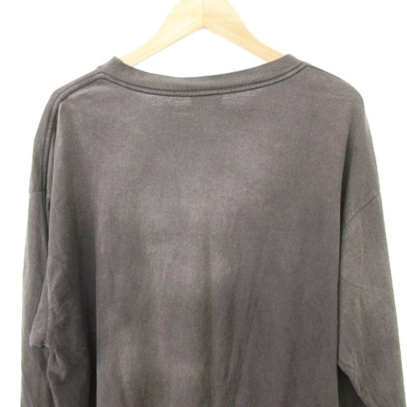 SAINTMICHAEL新品Mサイズ ダークグレー ロングスリーブTシャツ セントマイケル SAINTMICHAEL 美品 22SS ロングスリーブ プリント T