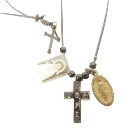 ROTTWEILER ロットワイラー ロザリオ シルバー ネックレス ROTTWEILER - LONG DOG CHAIN ROSARIO (SILVER) / ドッグ チェーン