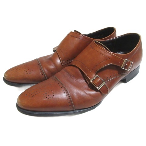 リーガル REGAL ダブルモンク メダリオン 11CR レザー ドレスシューズ