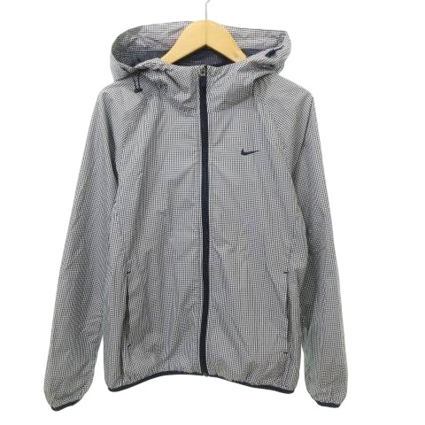ナイキ NIKE 美品 パーカー ジャケット ナイロン チェック ロゴ ジップ 