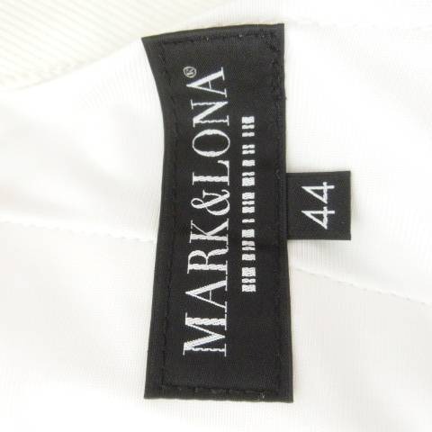 【中古】マーク＆ロナ MARK&LONA MCM-3C-AT51 パンツ ロゴ ストレッチ ジップアップ 薄手 44 約Lサイズ 白 メンズ マーク＆ロナ MARK&LONA MCM-3C-AT51 パンツ ロゴ ストレッチ ジップ