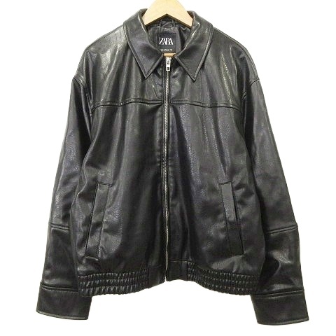 未使用品 ザラ ZARA タグ付き フェイクレザー ジャケット ジップアップ