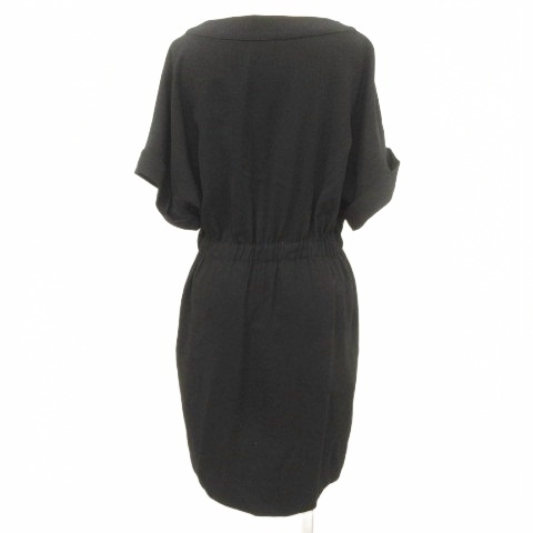 zara黒 Vネックミニワンピース ザラ ZARA Vネック ミニ ワンピース ウエスト装飾 半袖 S 黒 ブラック