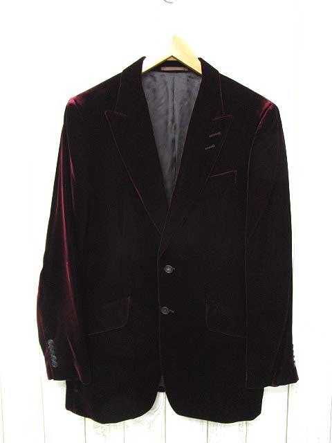 極美品　ポールスミス　ベロア　テーラードジャケット　赤　レッド　L ストレッチ 極美品 ポールスミス ベロア テーラードジャケット 赤 レッド L