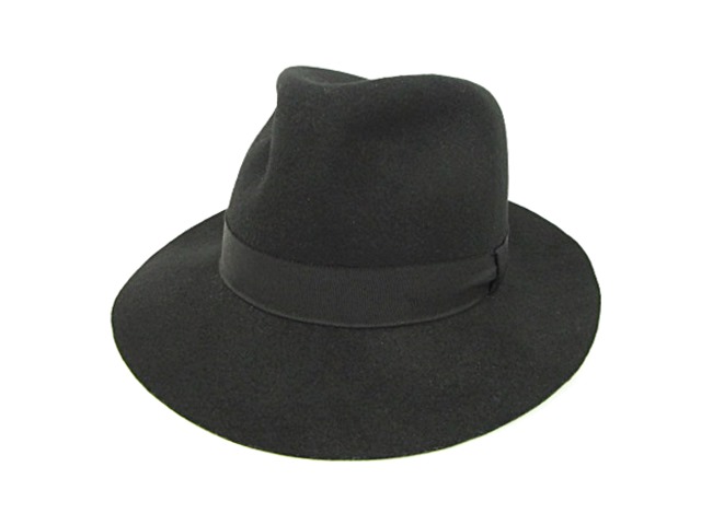 カシラ Ca4la ハット 中折れ ワイドブリム ソフト帽 帽子 つば広 フエルト ウール S ブラック 黒 メンズ レディース 053 ベクトルパーク