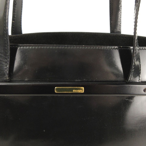 グッチ GUCCI エナメル トートバッグ ポーチ付き ハンドバッグ ロゴ