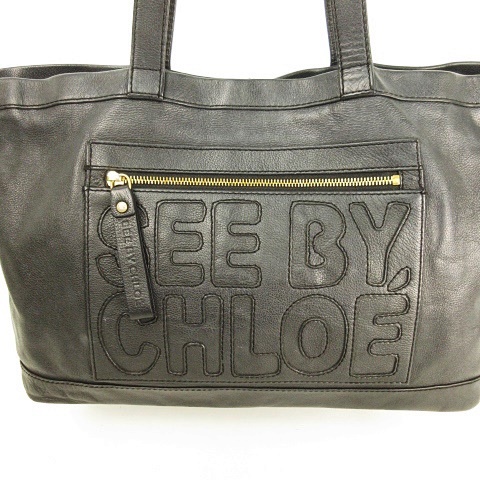 シーバイクロエ SEE BY CHLOE レザートート トートバッグ ロゴ ZIP