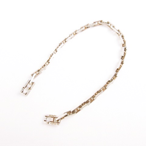エルメス Hermes Hercules Link Silver Bracelet ヘラクレス ブレスレット バングル アクセサリー スクエアチェーン Silver Ag925 シルバー メンズ レディース 053 ベクトルパーク