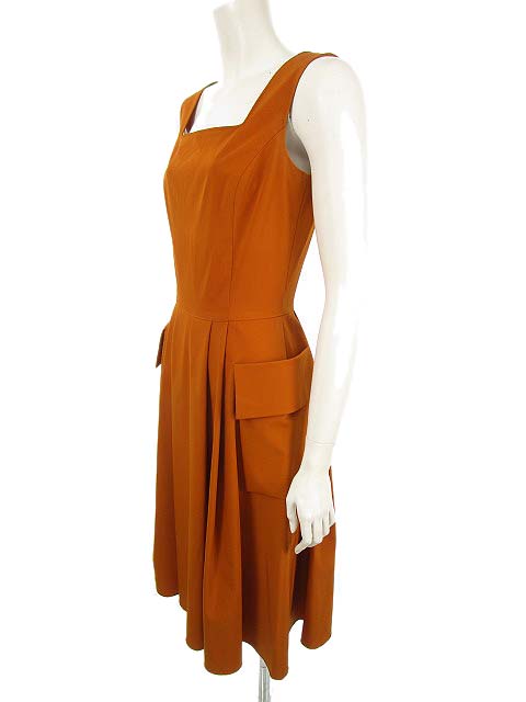 フォクシーニューヨーク Foxey New York ホリードレス ワンピース ノースリーブ フィットアンドフレア オレンジ 38 レディース 053 ベクトルパーク