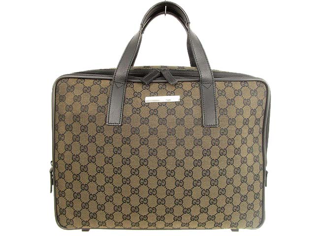 グッチ GUCCI ブリーフケース ビジネスバッグ GGキャンバス レザー 