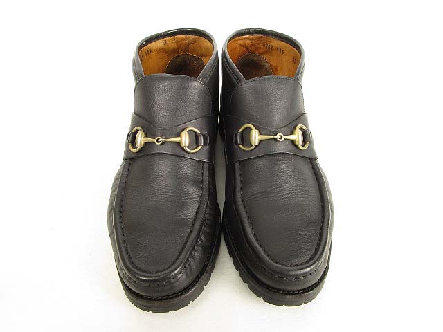 【美品】GUCCI グッチ ビット ブーツ 42 1/2 E (27〜28cm) グッチ GUCCI ホースビット ショート ブーツ ローファー 42 E