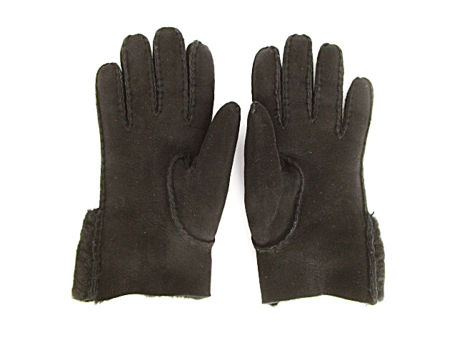 UGG ブラック リボン 手袋 アグ UGG ブラック 手袋 リボン付き UGG