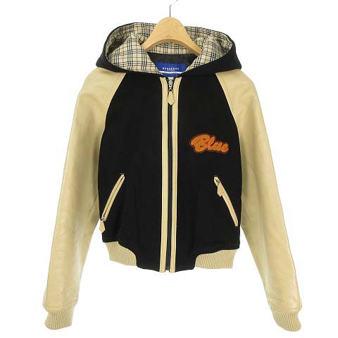 BURBERRY BLUE LABEL フード付き スタジャンニット 38 バーバリーブルーレーベル BURBERRY BLUE LABEL スタジャン ジップ
