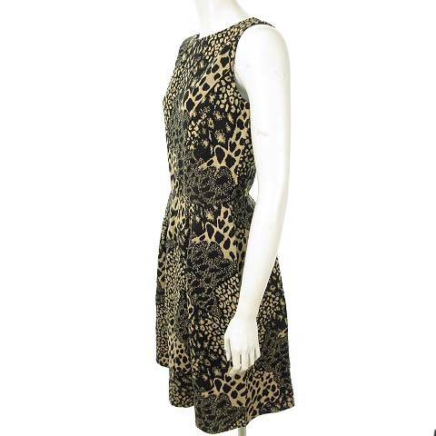 マックス コー Max Co ワンピース ノースリーブ アニマル ミックス ウール混 ベージュ 黒 Xs 国内正規品 レディース 053 ベクトルパーク