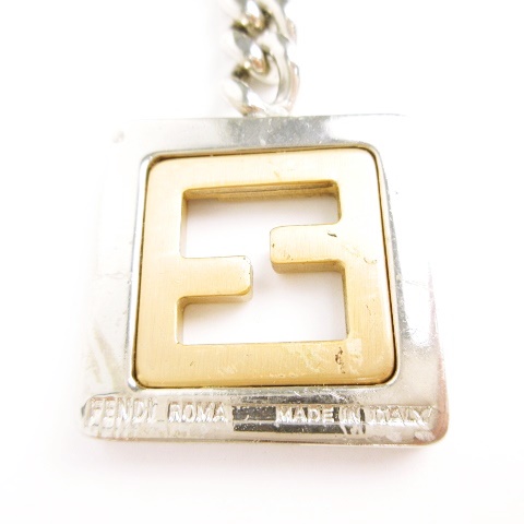 フェンディ FENDI キーホルダー FF ズッカ ロゴマーク プレート 