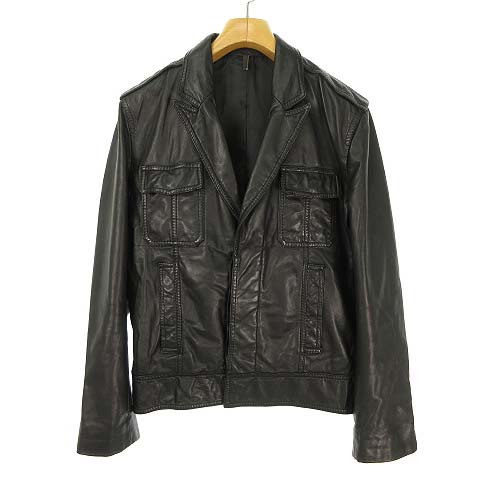 ディオールオム Dior HOMME ラムレザー ショート ジャケット ステン  