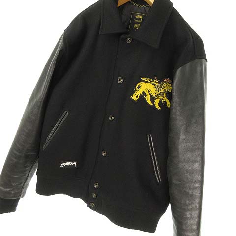 ステューシー Stussy ネクサスセブン Nexus7 30th Rasta Varsity Jacket スタジャン スタジアム ジャケット L ブラック メンズ 053 ベクトルパーク
