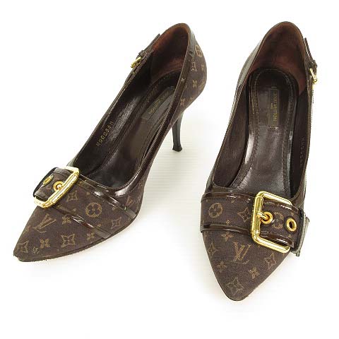ルイヴィトン LOUIS VUITTON モノグラムミニ パンプス キャンバス 