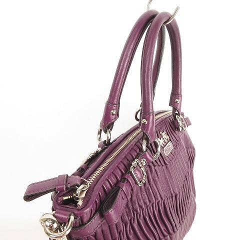 コーチ マディソン ギャザードレザー ソフィア パープル 2wayショルダー