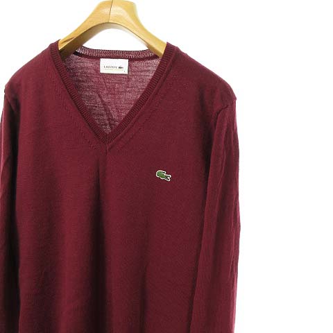 ラコステ Lacoste Vネック ニット セーター ワンポイント 3 ボルドー エンジ 国内正規品 メンズ 053 ベクトルパーク
