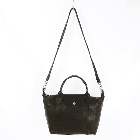 ロンシャン Longchamp Le Pliage Cuir S Noir ル プリアージュ キュイール スモール ノワール ハンドバッグ 2way ショルダーバッグ トートバッグ 折りたたみ 折り畳み レザー ブラック 黒 1512 737 美品 レディース 053 ベクトルパーク