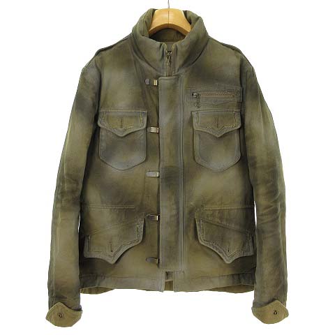 ハルプ HaLb M-65 ミリタリー ダウン ジャケット ブルゾン M カーキ 