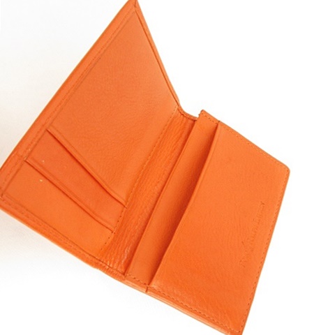 ひな　Ralph Lauren オレンジ レザー 名刺入れ ポロ ラルフローレン POLO RALPH LAUREN 名刺入れ カードホルダー