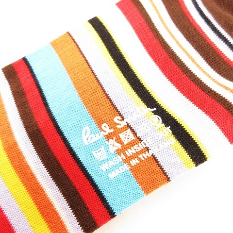 ポールスミス Paul Smith Men Sock Multi Strp Coam 380a F70 ソックス 靴下 マルチストライプ Free Size マルチカラー ブラウン 茶 未使用 メンズ 053 ベクトルパーク