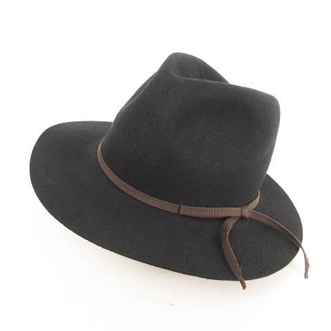 ザエイチダブリュー ドッグアンドコー The Hw Dog Co Cs Hat D 000 ハット 帽子 中折れハット ティアドロップ リボン ウール フェルト 38 ブラック 黒 メンズ レディース 053 ベクトルパーク