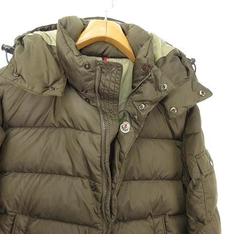 モンクレール MONCLER フード付 ダウンジャケット 2 カーキ ブラウン 