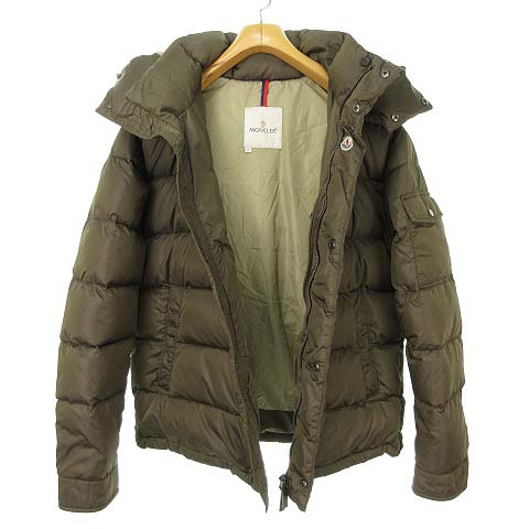 モンクレール MONCLER フード付 ダウンジャケット 2 カーキ ブラウン 