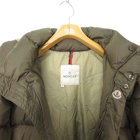 モンクレール MONCLER フード付 ダウンジャケット 2 カーキ ブラウン 
