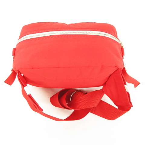 ポーター Porter Haco For Pbp Peace By Peace Cotton Project ハコ コラボ ウエストバッグ ウエストポーチ ヒップバッグ ボディバッグ クロスボディ 斜め掛け 肩掛け オーガニックコットン レッド 赤 美品 ユニセックス メンズ レディース 053
