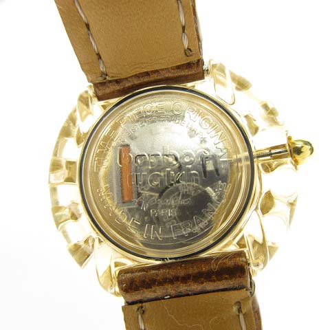 ボンボンウォッチ Bonbon Watch クオーツ 腕時計 ラインストーンベゼル エナメルベルト ブロンズ系 レディース 053 ベクトルパーク