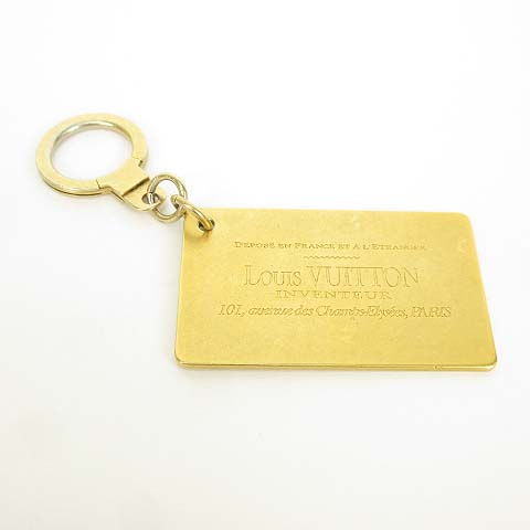 ルイヴィトン LOUIS VUITTON ロゴ プレート キーリング キーホルダー 