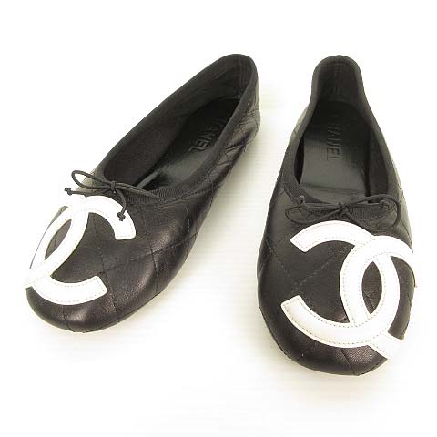 シャネル CHANEL カンボンライン ココマーク フラットシューズ 