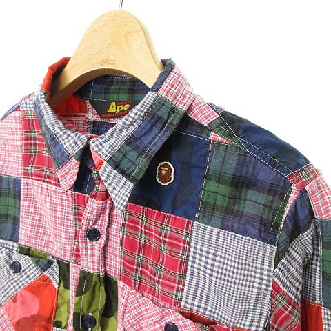 アベイシングエイプ A BATHING APE パッチワーク シャツ トップス 