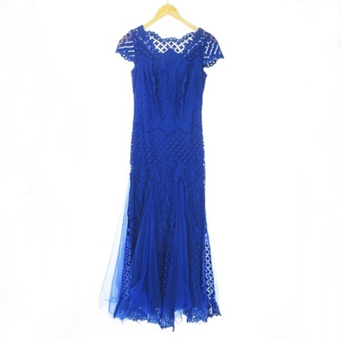 タダシショージ Tadashi Shoji ロングドレス カラードレス ワンピース チュール レース 0 ブルー 青 Ibs63 レディース 053 ベクトルパーク