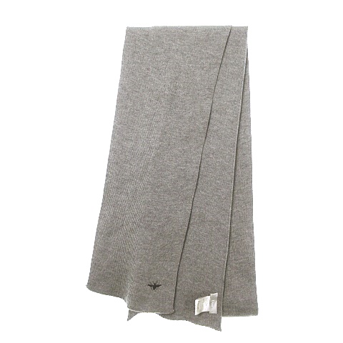 ディオールオム Dior Homme Bee刺繍 ニットマフラー ロングマフラー リブ編み グレー 8h 国内正規品 Ibs63 メンズ 053 ベクトルパーク