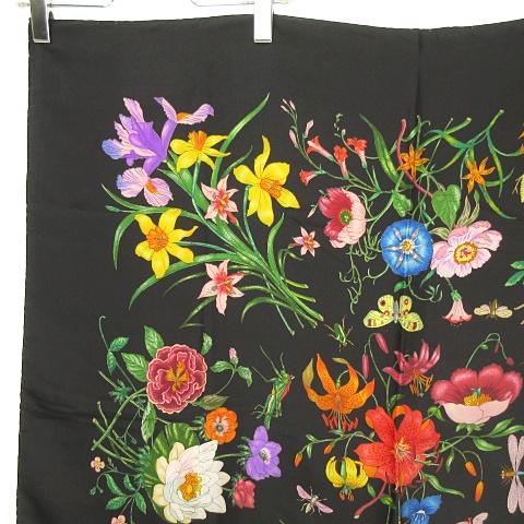 グッチ GUCCI シルク スカーフ フローラ フラワー 花柄 総柄 大判 86 