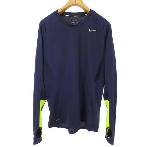 ナイキ Nike Running Dri Fit トップス Tシャツ ランニング トレーニング 長袖 L ネイビー 548 国内正規品 メンズ 053 ベクトルパーク